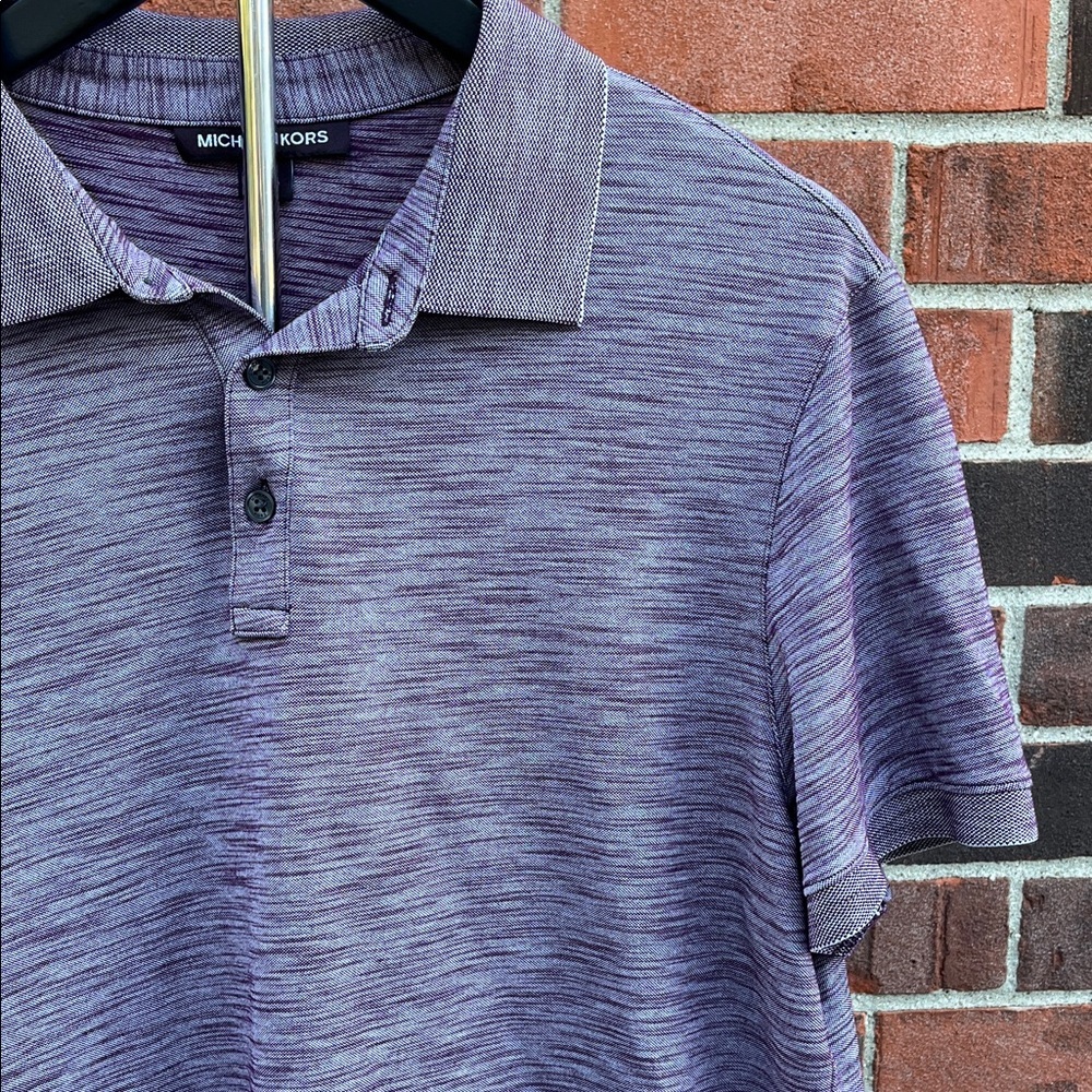 Michael Kors Heathered Purple Golf Polo Shirt Size Large Men’s